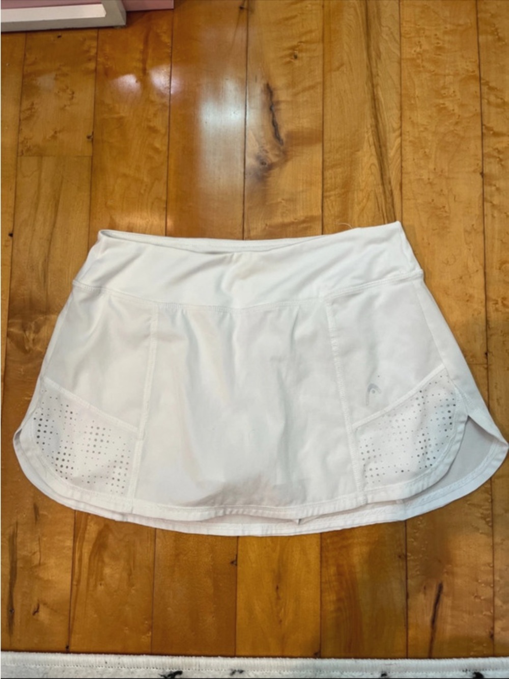 White Head Tennis Skort with Perforated Details